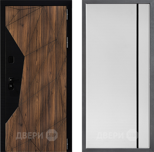 Входная металлическая Дверь Дверной континент ДК-11 ФЛ-757 Черное Стекло Софт милк в Истра