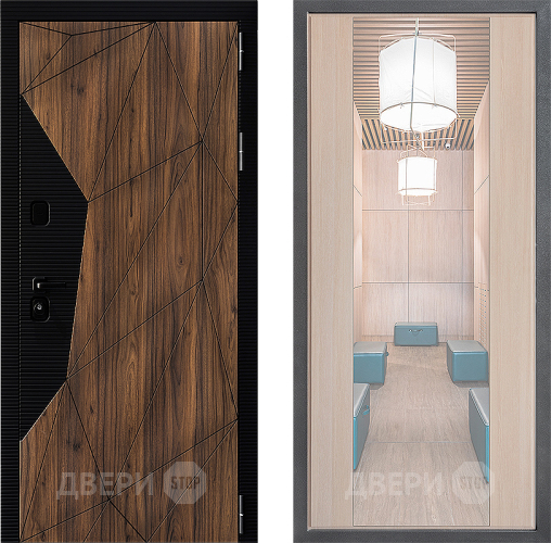 Входная металлическая Дверь Дверной континент ДК-11 ФЛЗ-1 Зеркало Капучино в Истра