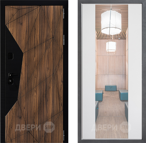 Входная металлическая Дверь Дверной континент ДК-11 ФЛЗ-1 Зеркало Белый софт в Истра