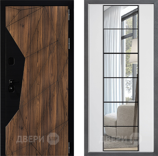 Входная металлическая Дверь Дверной континент ДК-11 ФЛЗ-2 Зеркало Белый софт в Истра