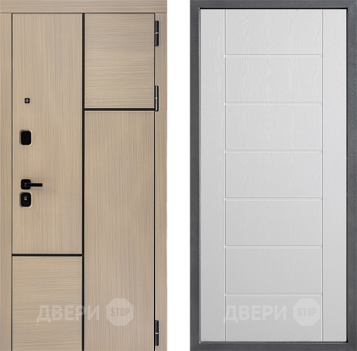 Входная металлическая Дверь Дверной континент ДК-14 ФЛ-Лайн Белое дерево в Истра