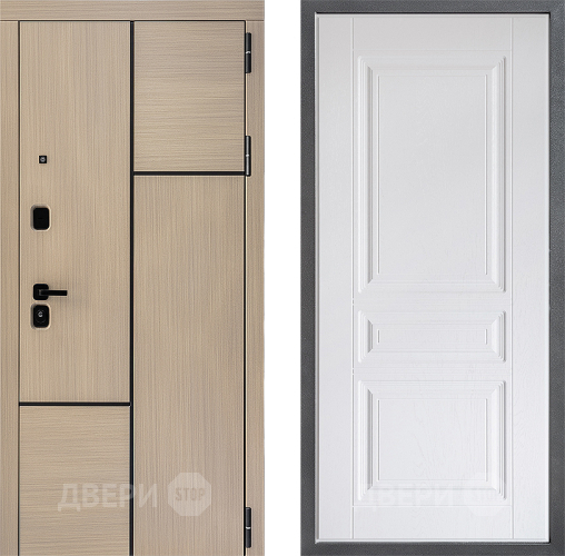 Входная металлическая Дверь Дверной континент ДК-14 ФЛ-243 Альберо Браш серебро в Истра