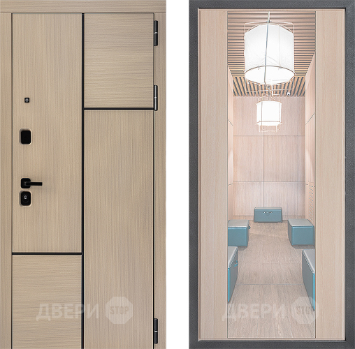 Входная металлическая Дверь Дверной континент ДК-14 ФЛЗ-1 Зеркало Капучино в Истра