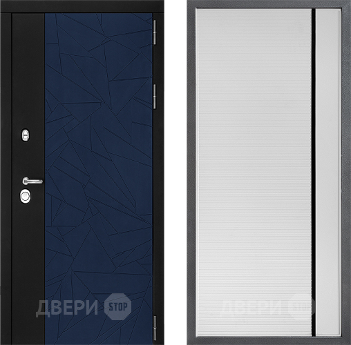 Входная металлическая Дверь Дверной континент ДК-9 ФЛ-757 Черное Стекло Софт милк в Истра