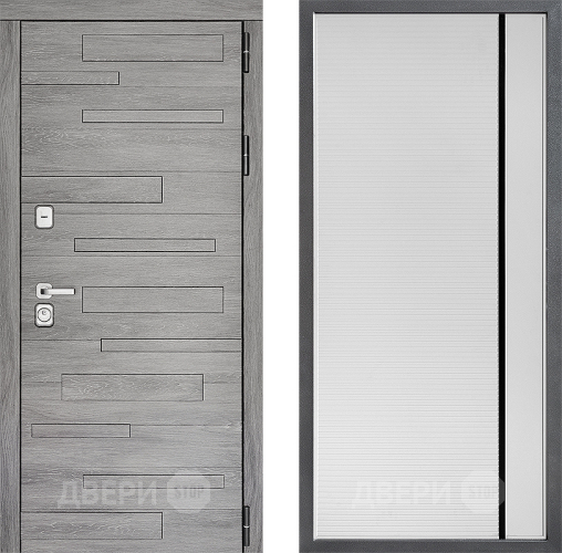 Входная металлическая Дверь Дверной континент ДК-10 ФЛ-757 Черное Стекло Софт милк в Истра