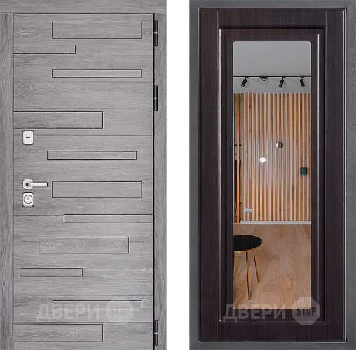 Входная металлическая Дверь Дверной континент ДК-10 ФЛЗ Зеркало Венге в Истра