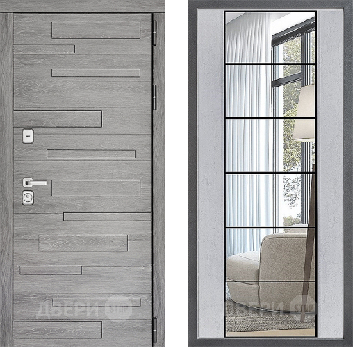 Дверь Дверной континент ДК-10 ФЛЗ-2 Зеркало Бетон светлый в Истра