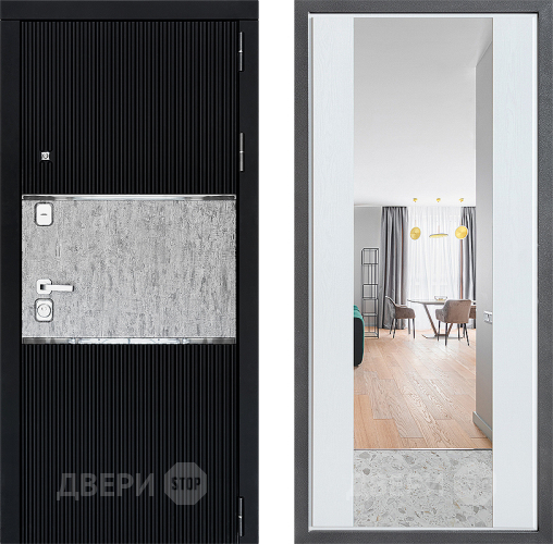 Дверь Дверной континент ДК-13 ФЛЗ-1 Зеркало Белое дерево в Истра