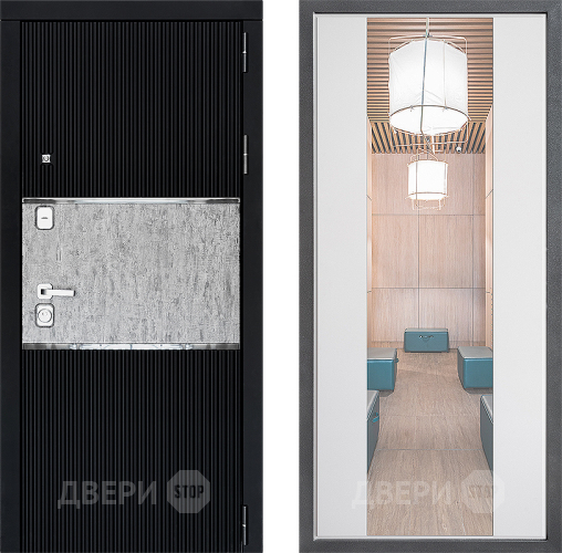 Входная металлическая Дверь Дверной континент ДК-13 ФЛЗ-1 Зеркало Белый софт в Истра