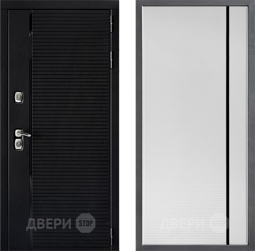 Входная металлическая Дверь Дверной континент ДК-1 ФЛ-757 Черное Стекло Софт милк в Истра