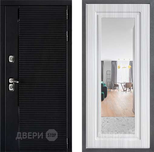 Входная металлическая Дверь Дверной континент ДК-1 ФЛЗ Зеркало Сандал белый в Истра