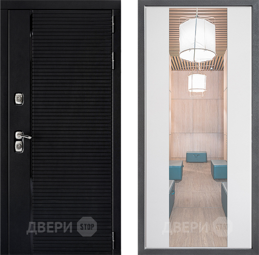 Входная металлическая Дверь Дверной континент ДК-1 ФЛЗ-1 Зеркало Белый софт в Истра