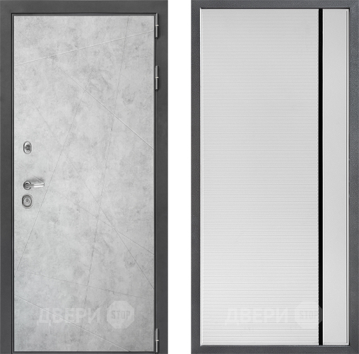 Входная металлическая Дверь Дверной континент ДК-3/743 ФЛ-757 Черное Стекло Софт милк в Истра