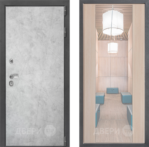 Входная металлическая Дверь Дверной континент ДК-3/743 ФЛЗ-1 Зеркало Капучино в Истра