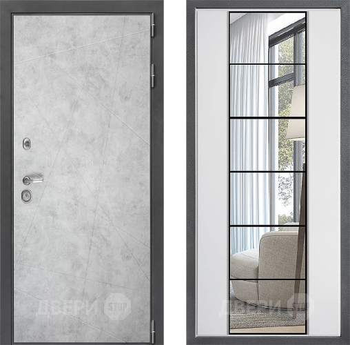 Входная металлическая Дверь Дверной континент ДК-3/743 ФЛЗ-2 Зеркало Белый софт в Истра