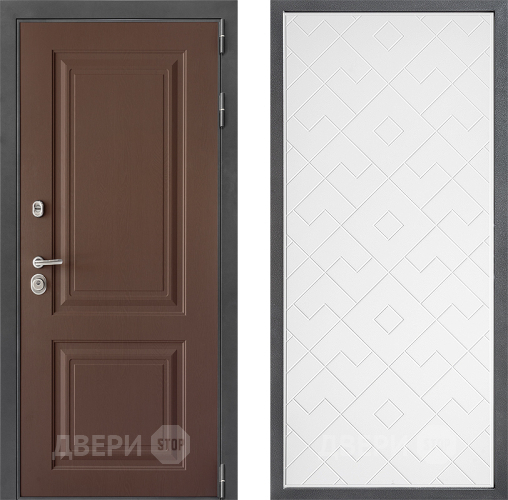 Входная металлическая Дверь Дверной континент ДК-3/729 ФЛ-Тиффани Белый софт в Истра