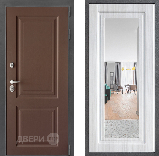 Входная металлическая Дверь Дверной континент ДК-3/729 ФЛЗ Зеркало Сандал белый в Истра