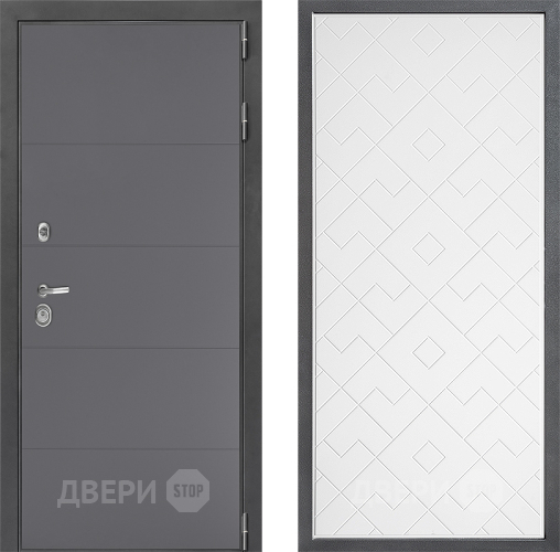 Входная металлическая Дверь Дверной континент ДК-3/649 ФЛ-Тиффани Белый софт в Истра