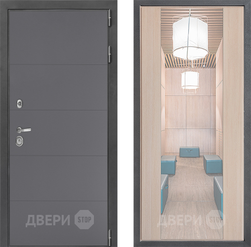 Входная металлическая Дверь Дверной континент ДК-3/649 ФЛЗ-1 Зеркало Капучино в Истра