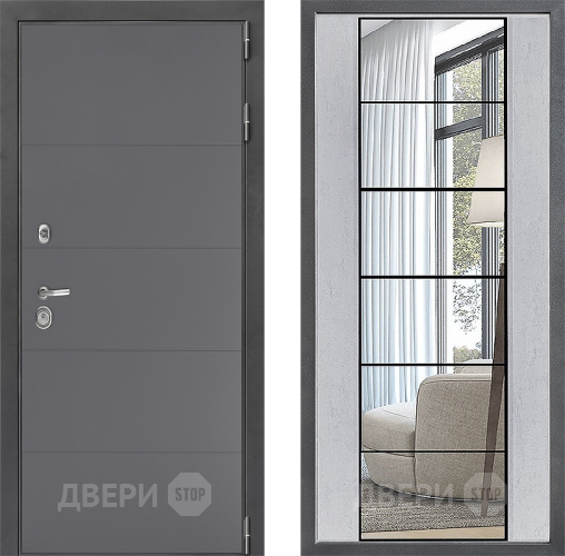 Дверь Дверной континент ДК-3/649 ФЛЗ-2 Зеркало Бетон светлый в Истра