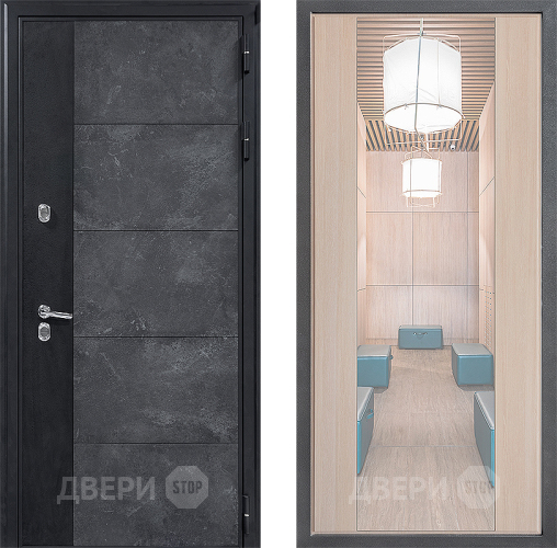 Входная металлическая Дверь Дверной континент ДК-15 Бетон ТЕРМО ФЛЗ-1 Зеркало Капучино в Истра