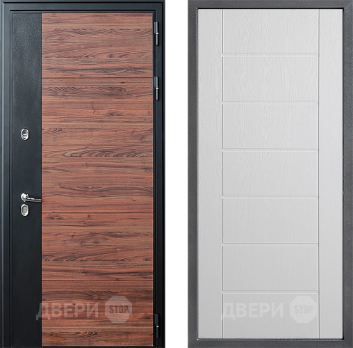 Входная металлическая Дверь Дверной континент ДК-15 Красное Дерево ТЕРМО ФЛ-Лайн Белое дерево в Истра