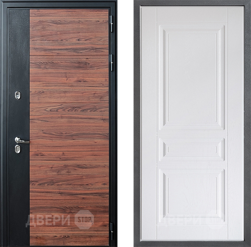 Входная металлическая Дверь Дверной континент ДК-15 Красное Дерево ТЕРМО ФЛ-243 Альберо Браш серебро в Истра