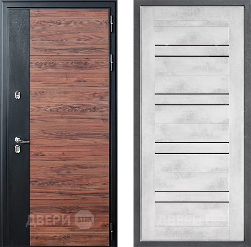 Входная металлическая Дверь Дверной континент ДК-15 Красное Дерево ТЕРМО ФЛ-49 Бетон снежный в Истра