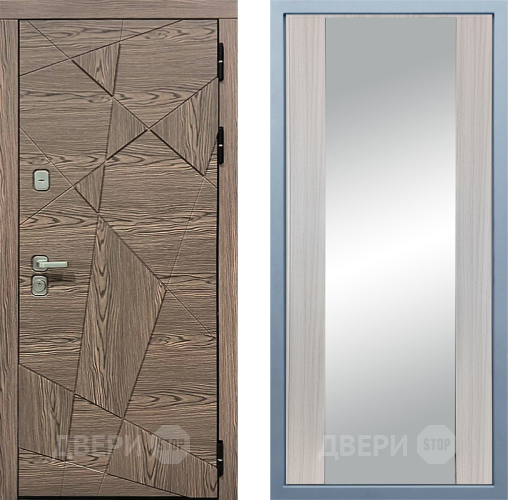 Входная металлическая Дверь Дива МД-97/2 Д-15 Зеркало Сандал белый в Истра