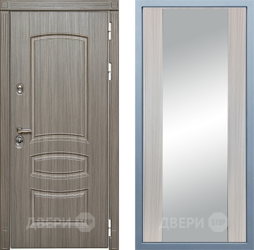 Входная металлическая Дверь Дива МД-42 Д-15 Зеркало Сандал белый в Истра