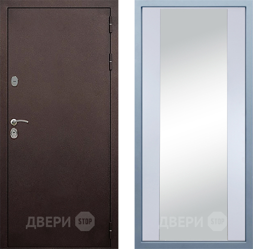 Входная металлическая Дверь Дива МД-40 Медь Д-15 Зеркало Белый в Истра