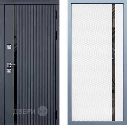 Входная металлическая Дверь Дива МХ-46 STR МХ-47 Белый матовый в Истра