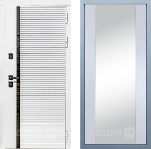 Входная металлическая Дверь Дива МХ-45 Белая STR Д-15 Зеркало Белый в Истра