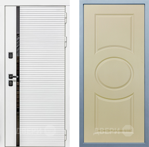 Входная металлическая Дверь Дива МХ-45 Белая STR Д-8 Шампань в Истра