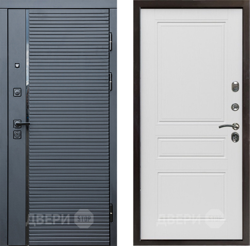 Входная металлическая Дверь Престиж Черная Линия Классика Лиственница белая в Истра