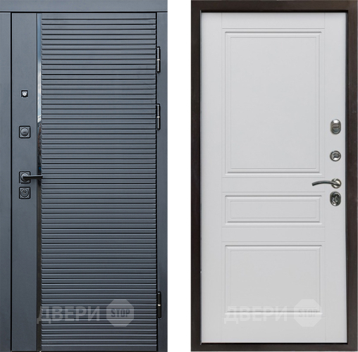 Входная металлическая Дверь Престиж Черная Линия Классика Белый матовый в Истра