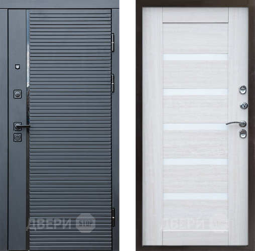 Входная металлическая Дверь Престиж Черная Линия Царга Лиственница белая в Истра