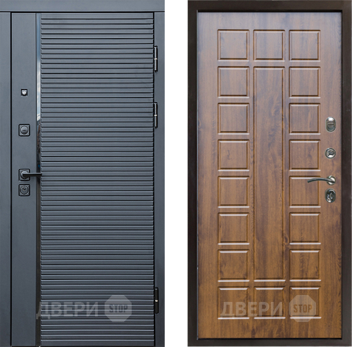 Входная металлическая Дверь Престиж Черная Линия Престиж Дуб в Истра