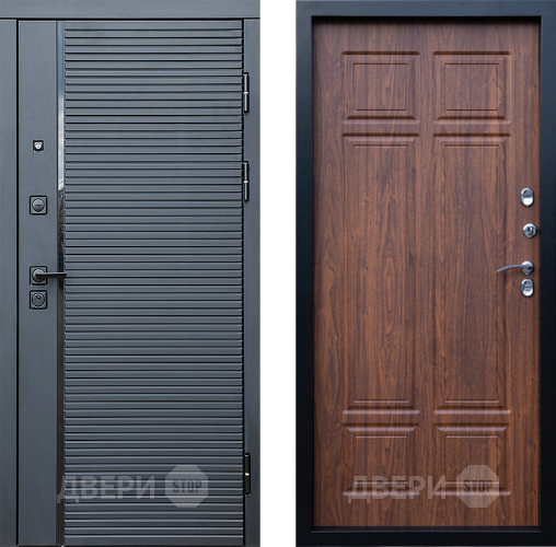 Входная металлическая Дверь Престиж Черная Линия Премиум Орех темный в Истра