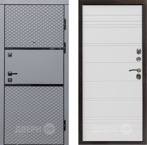 Входная металлическая Дверь Престиж Ромб Line Белый в Истра