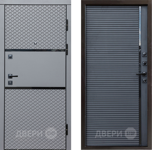 Входная металлическая Дверь Престиж Ромб Porte Черный кварц в Истра