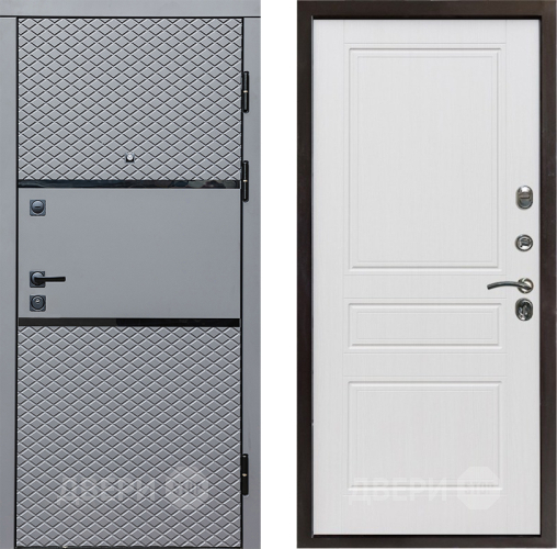 Входная металлическая Дверь Престиж Ромб Классика Белое дерево в Истра