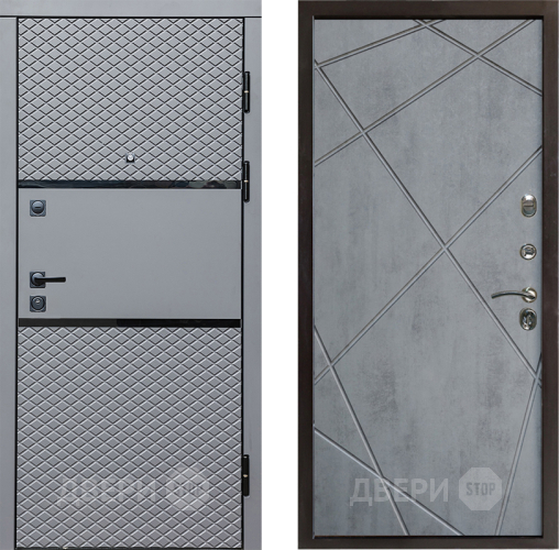 Входная металлическая Дверь Престиж Ромб Лучи Бетон темный в Истра