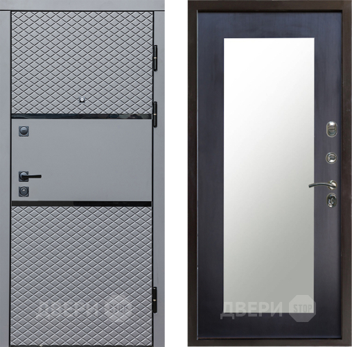 Входная металлическая Дверь Престиж Ромб Зеркло Пастораль Венге в Истра