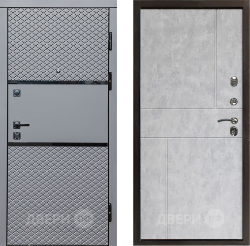 Входная металлическая Дверь Престиж Ромб Горизонт Бетон светлый в Истра
