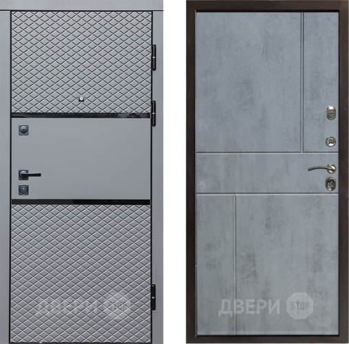 Входная металлическая Дверь Престиж Ромб Горизонт Бетон темный в Истра