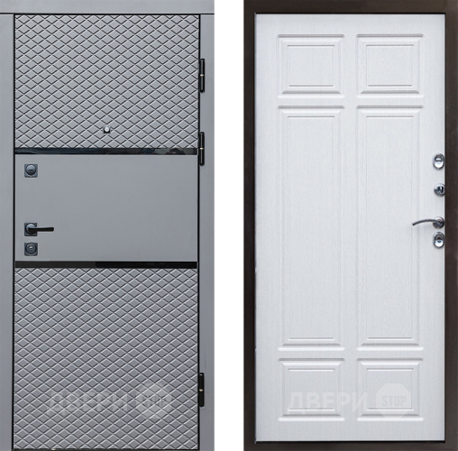 Входная металлическая Дверь Престиж Ромб Премиум Лиственница белая в Истра