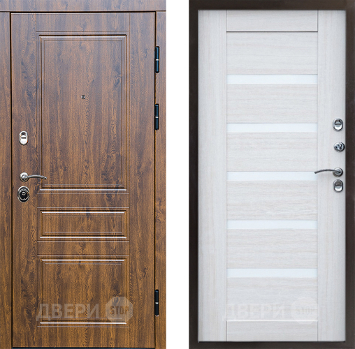 Входная металлическая Дверь Престиж Классика Дуб Царга Лиственница белая в Истра