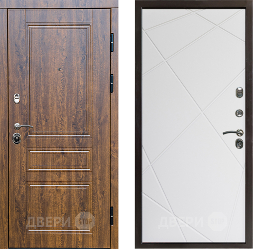 Входная металлическая Дверь Престиж Классика Дуб Лучи Бетон белый в Истра