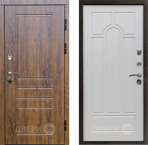 Входная металлическая Дверь Престиж Классика Дуб Арка Лиственница белая в Истра